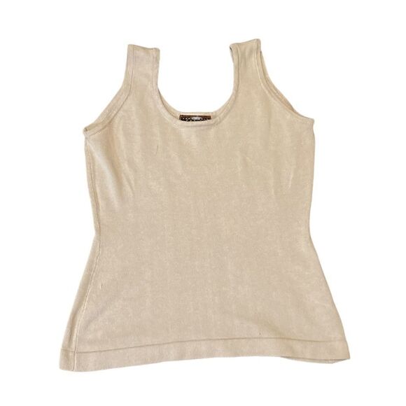 Yarnworks Tops - Yarnworks tan petite sweater Women’s sleeveless shirt size medium